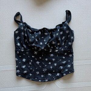 Hollister Black Floral Bustier Camisole